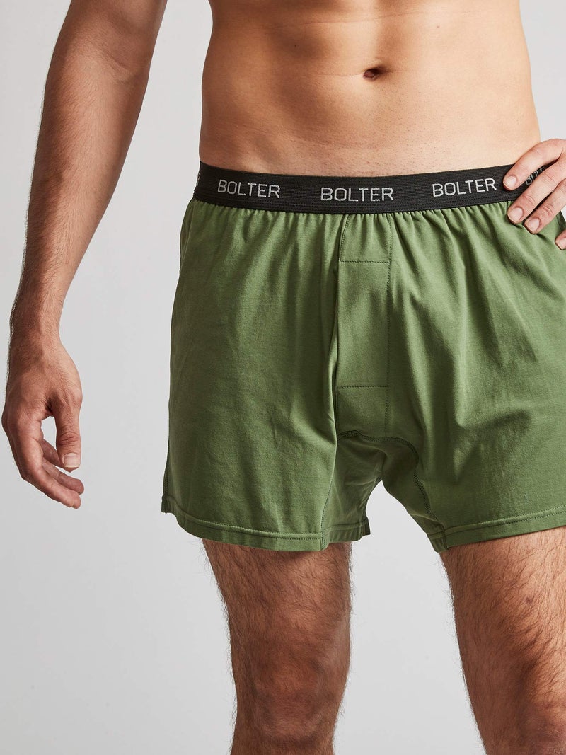 Bolter Menâ€™s 5-Pack Cotton Stretch Boxers Shorts (Medium, Greens) - Image 2
